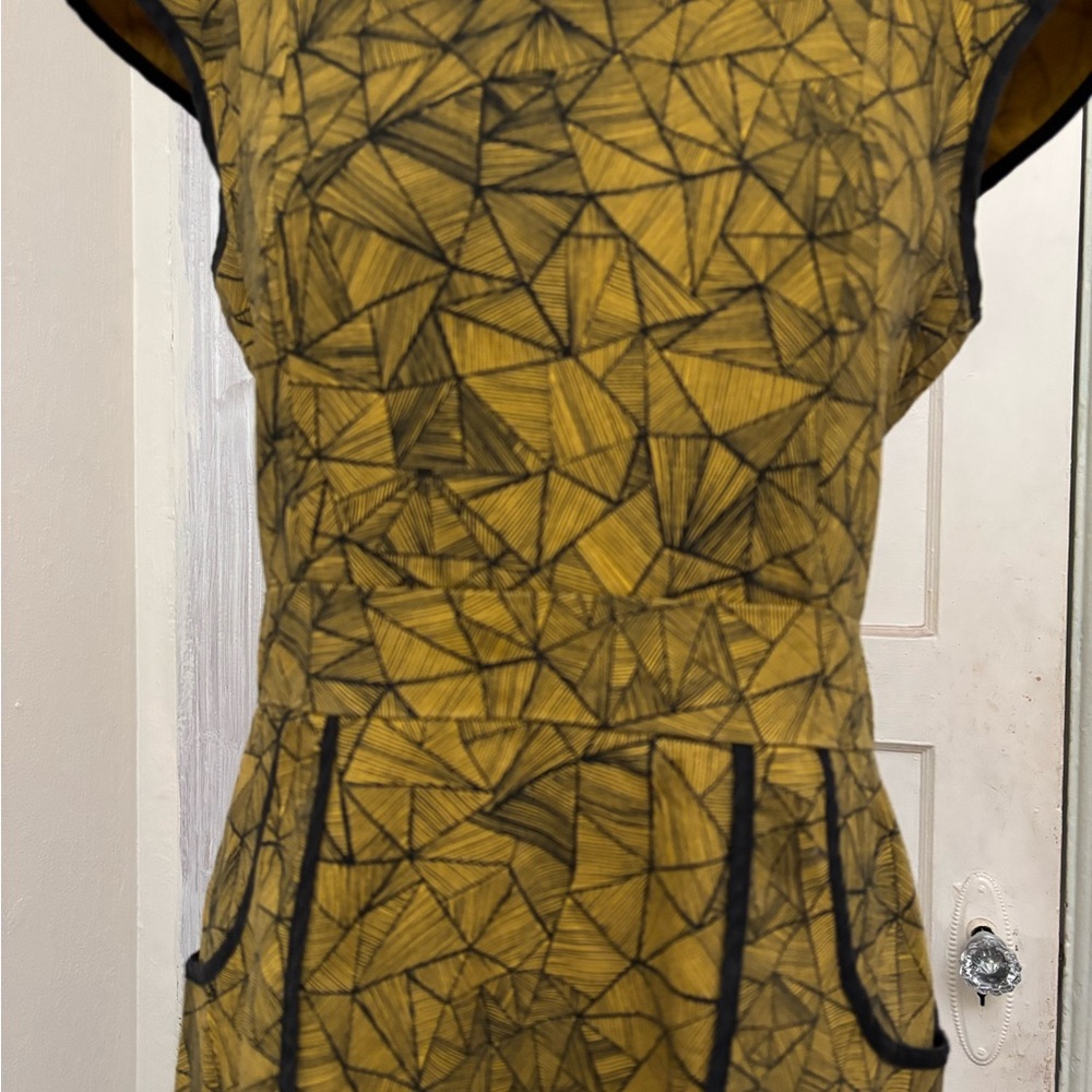 Nooworks Abstract Geometric Fit Flare Pocket A Line Mini Dress Size XL - Picture 2 of 9